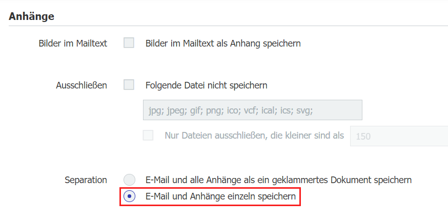 Anhänge indexieren mit DocuWare
